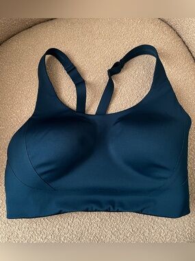 Brooks Sports Bra 34DD Blue High Impact Adjustable Running Workout Activewear